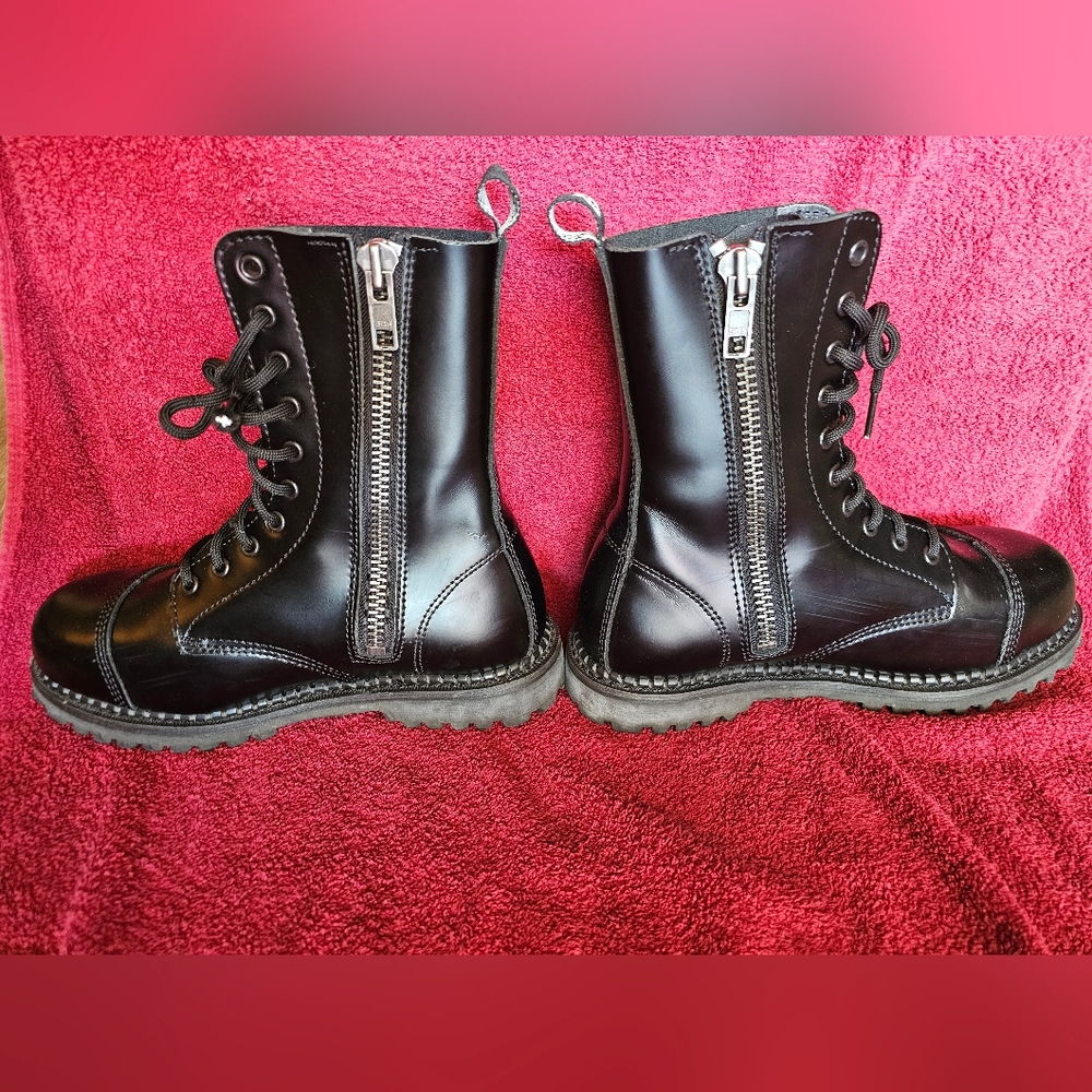 Demonia Black Lace-Up Boots - Picture 2 of 12